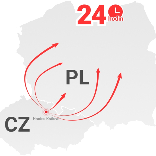 New line Hradec Kralove - Wroclaw: Shipments in Poland within 24 hours